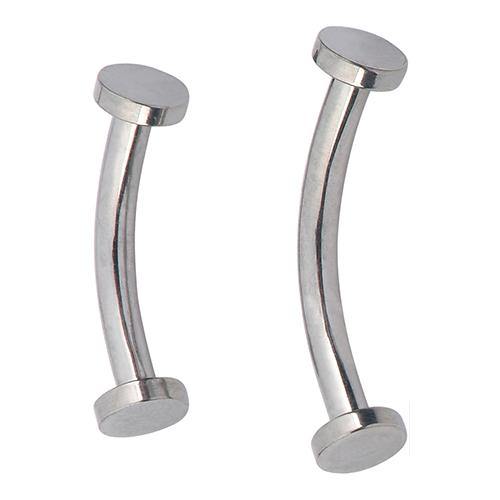 14g Titanium Disc Curved Barbell Curved Barbells 14g - 5/16