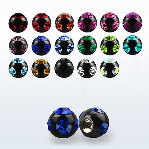 thumbnail image 2 of 10-Pack 16G 3mm CZ Steel Threaded Ball Studs For Body Jewelry Replacement Parts 2 of 4
