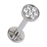 16g Paved CZ Disc Titanium Labret Labrets 16g - 1/4" long (6mm) 4mm diameter