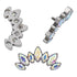 16g Tiara CZ Titanium End Replacement Parts 16g - 6.6x12.8mm Aurora CZs