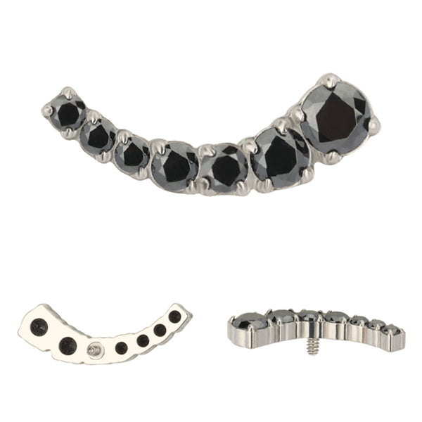 16g Comet CZ Titanium End Replacement Parts 16 gauge - 5x14.6mm Black CZs