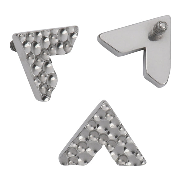 16g Hammered "V" Titanium End Replacement Parts 16 gauge - 4.7x5.6mm High Polish (silver)