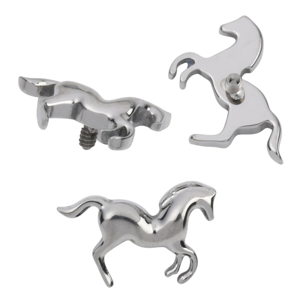 16g Horse Titanium End Replacement Parts 16 gauge - 4.8x7.7mm High Polish (silver)