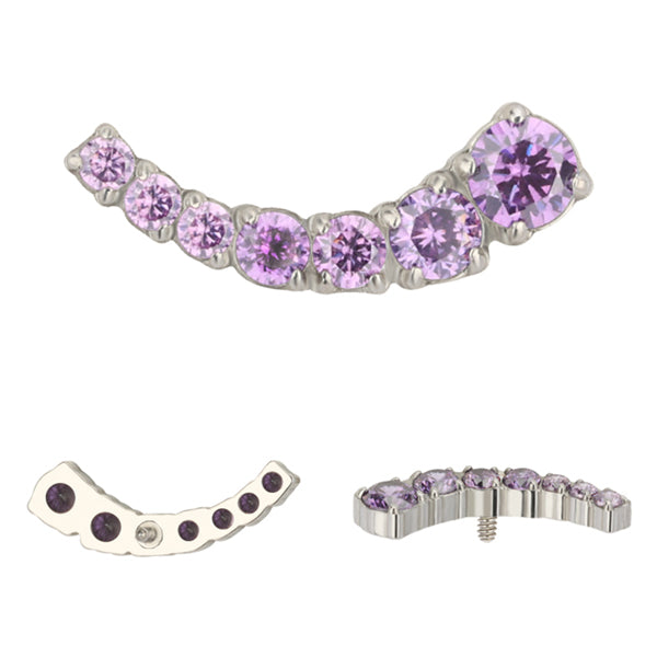 16g Comet CZ Titanium End Replacement Parts 16 gauge - 5x14.6mm Purple CZs