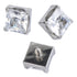 16g Square CZ Titanium End Replacement Parts 16g - 3.5x3.5mm Clear CZ