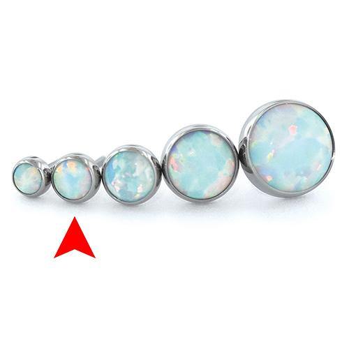 2.5mm Bezel-set Cabochon Threadless End by NeoMetal Replacement Parts 2.5mm OW - White Opal