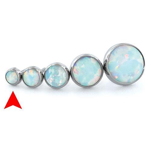 2mm Bezel-set Cabochon Threadless End by NeoMetal Replacement Parts 2mm OW - White Opal