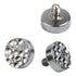16g Hammered Disc Titanium End Replacement Parts 16g - 3mm diameter High Polish (silver)