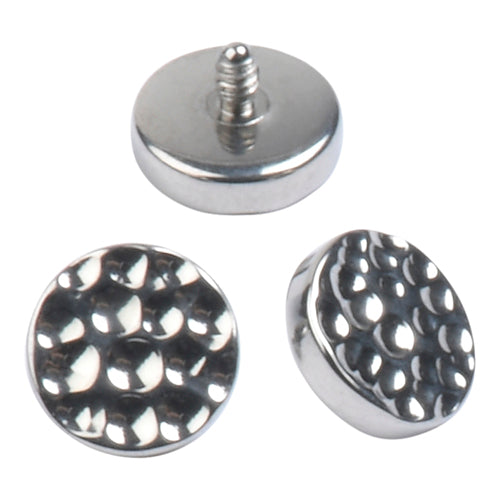 16g Hammered Disc Titanium End Replacement Parts 16g - 4mm diameter High Polish (silver)