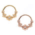 5-Flower Hinged Segment Ring Hinged Rings 16g - 3/8" diameter (10mm) Clear