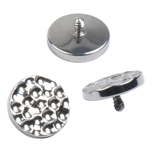 16g Hammered Disc Titanium End Replacement Parts 16g - 5mm diameter High Polish (silver)