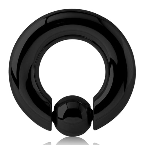 8g Spring-Loaded Black Captive Bead Ring Captive Bead Rings 8g (3mm) - 5/8" dia (16mm) - 8mm ball Black