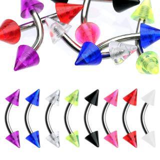 16g Acrylic Cones & Stainless Curved Barbell Curved Barbells 16g - 5/16