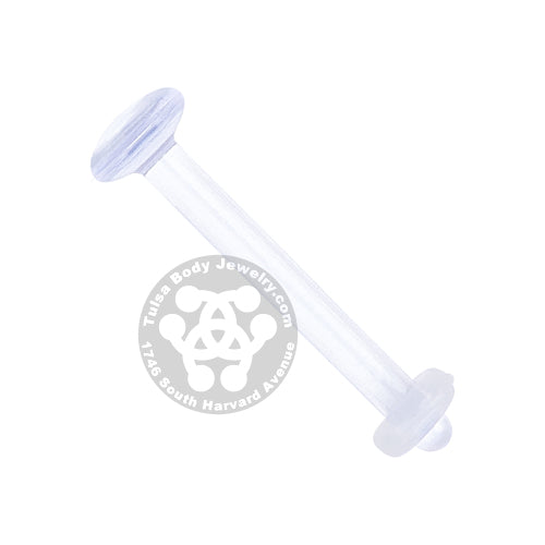 Acrylic Labret Retainer Retainers 18 gauge - 3/8" long (10mm) Clear
