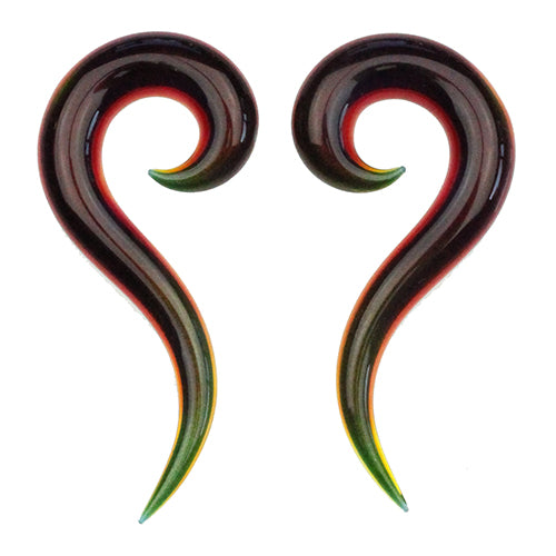 Tail Spiral Shapes by Glasswear Studios Plugs 4 gauge (5mm) Alien