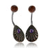Amethyst Teardrop Wood Belly Ring Belly No-Dangles 14g - 3/8" long (10mm) Brown Wood