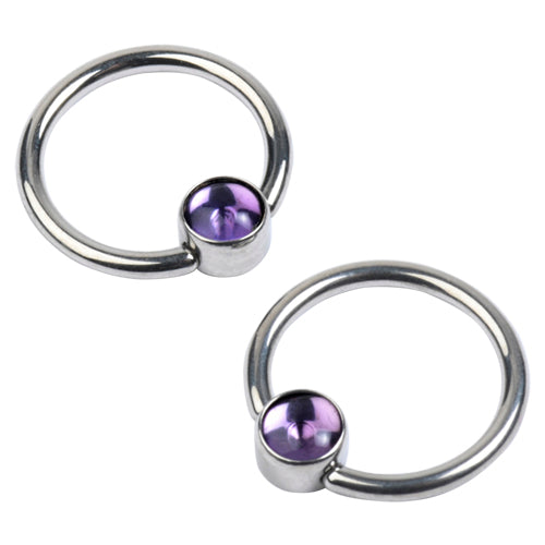 16g Titanium Captive Gemstone Disc Bead Ring Captive Bead Rings  