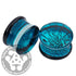 Aqua Dichroic Glass Plugs Plugs 2 gauge (6mm) Aqua