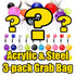 Acrylic & Steel Belly Ring Grab Bag (3-Pack) Belly Ring 14g - 3/8" long (10mm) Assorted