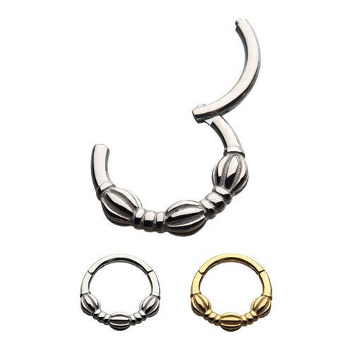 Bali Beaded Hinged Segment Ring Hinged Rings 16g - 5/16" diameter (8mm) Stainless Steel