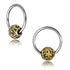 Bali Heart Yellow Brass Captive Bead Ring Captive Bead Rings 16g - 3/8" diameter (10mm) Stainless Steel