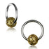 Bali Swirl Yellow Brass Captive Bead Ring Captive Bead Rings 16g - 3/8" diameter (10mm) Stainless Steel
