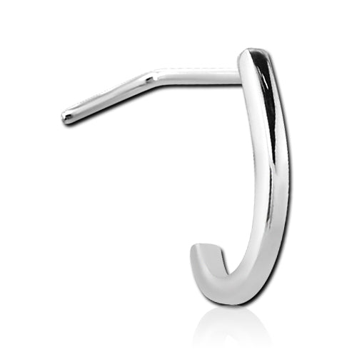 Thin Band Stainless L-Bend Nose Hoop Nose 20g - 1/4" wearable (6.5mm) Stainless Steel