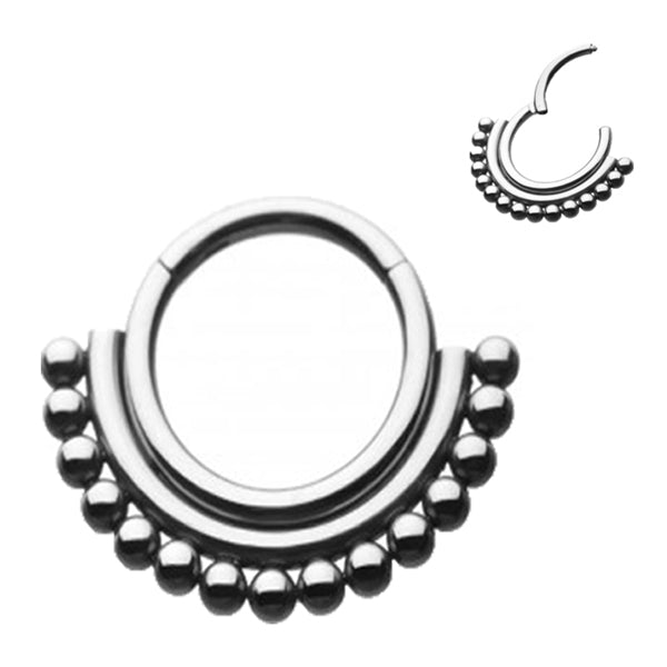 Stack Rings Titanium Beaded Stack Titanium Hinged Ring | Tulsa Body Jewelry