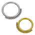 Beaded Titanium Hinged Ring Hinged Rings 16g - 3/8" diameter (10mm) High Polish (silver)