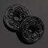 Black Obsidian Flower Tunnels by Diablo Organics Plugs 1 inch (25.5mm) Black Obsidian