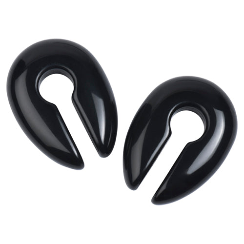 Black Obsidian Keyhole Ear Weights Ear Weights 2 gauge (6mm) Black Obsidian