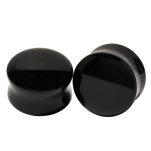 Black Obsidian Plugs by Diablo Organics Plugs 8 gauge (3mm) Black Obsidian