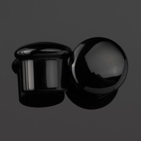 Black Obsidian Single Flare Plugs by Diablo Organics Plugs  