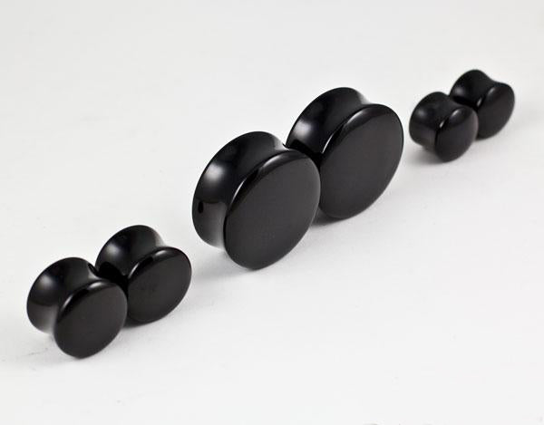 Black Onyx Plugs by Oracle Body Jewelry Plugs 0 gauge (8mm) Black Onyx