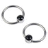 14g Titanium Captive Gemstone Disc Bead Ring Captive Bead Rings 14g - 5/16" diameter (8mm) Black Onyx