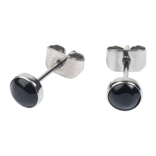 Black Onyx Titanium Stud Earrings Earrings 20 gauge Black Onyx