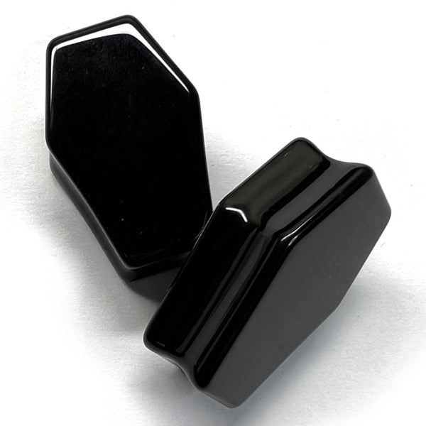 Black Obsidian Coffin Plugs Plugs 5/8 inch (16mm) Black Obsidian