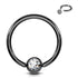 16g Black Captive CZ Bead Ring Captive Bead Rings 16g - 5/16" diameter (8mm) - 3mm bead Clear