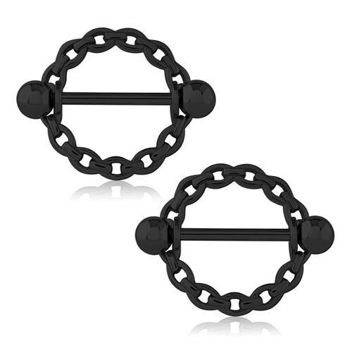 Chain Black Nipple Shields Nipple Shields 14g - 9/16" diameter (14mm) Black
