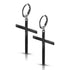 Cross Hoop Earrings Earrings 20g - 3/8" diameter (10mm) Black