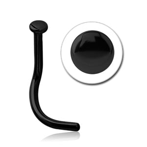 Disc Black Nostril Screw Nose 20g - 1/4" wearable (6.5mm) Blackline