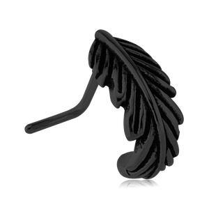 Feather Black L-Bend Nose Hoop Nose 20g - 1/4" wearable (6.5mm) Black