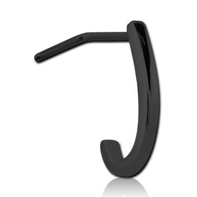 Thin Band Black L-Bend Nose Hoop Nose 20g - 1/4" wearable (6.5mm) Black