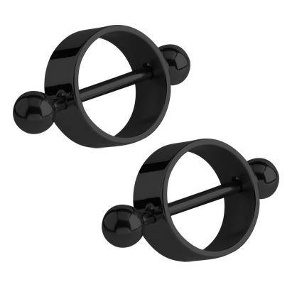 Black Nipple Rounders Nipple Shields 14g - 5/16" diameter (8mm) Black