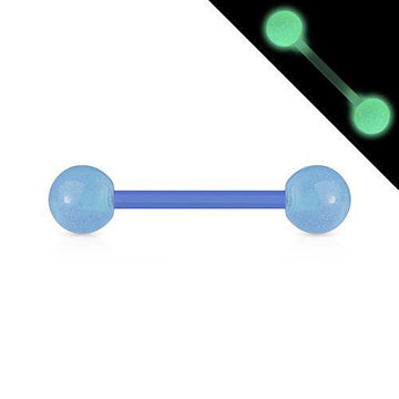 6-Piece Glow In The Dark Belly Button Rings – 14g BioFlex Barbell With Multi-Color Balls