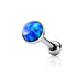Opal Cartilage Barbell Cartilage 16g - 1/4" long (6mm) - 3mm opal Blue Opal