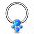 Titanium Captive Opal Cluster Bead Ring Captive Bead Rings 16g - 3/8" diameter (10mm) Blue Opals