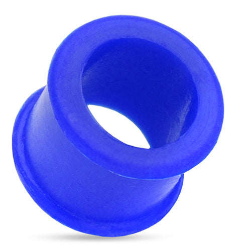 Double Flare Silicone Tunnels Plugs 6 gauge (4mm) Blue