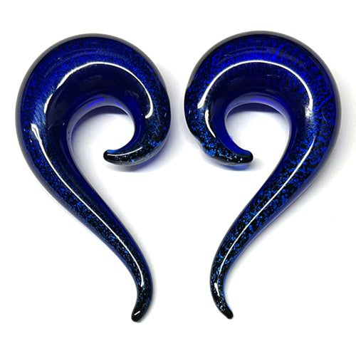 Blue Dichroic Tail Spirals Plugs 8 gauge (3mm) Blue