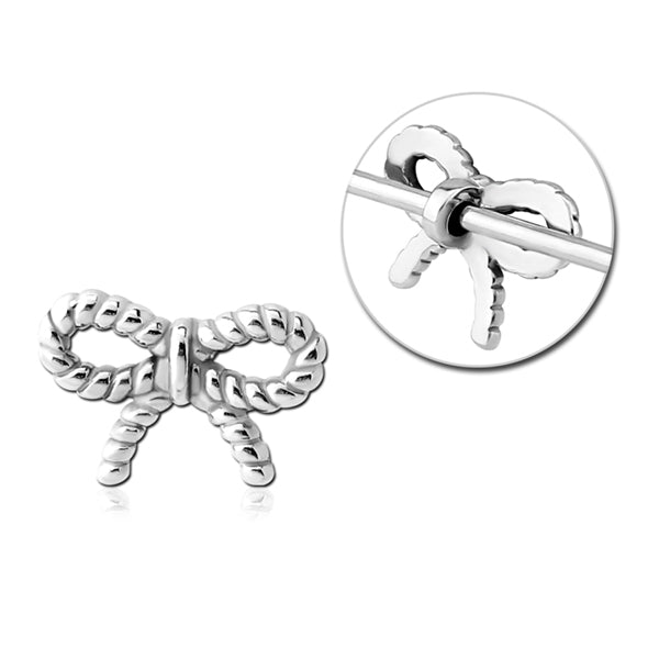Bow Stainless Barbell Charm Replacement Parts 11.2x16mm Stainless Steel